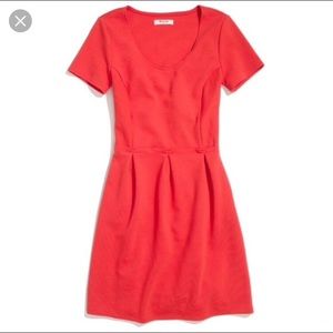 Madewell Bistro Short Sleeve Red Dress